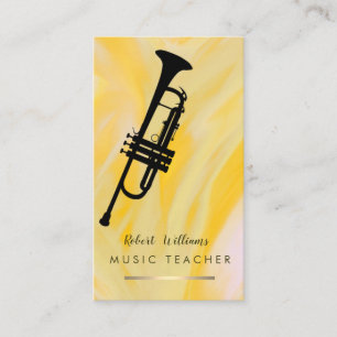 Lemon Music Trumpet Instrument  Band Musician Business Card