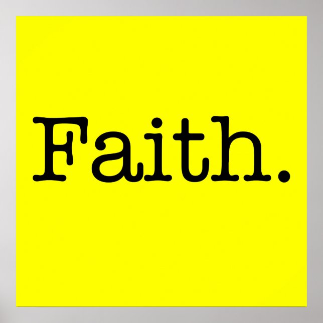 Lemon Neon Yellow And Black Faith Quote Template Poster (Front)