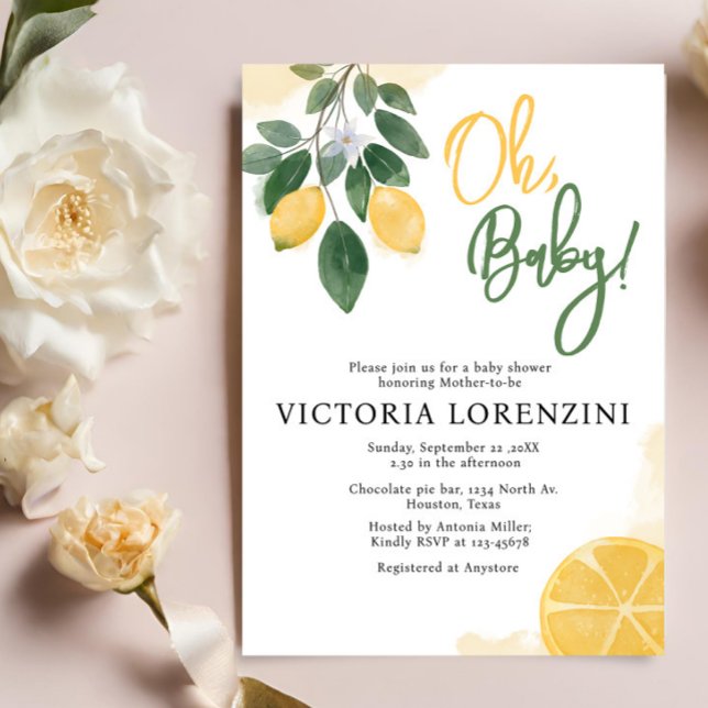 Lemon Oh Baby Shower Invitation (Creator Uploaded)