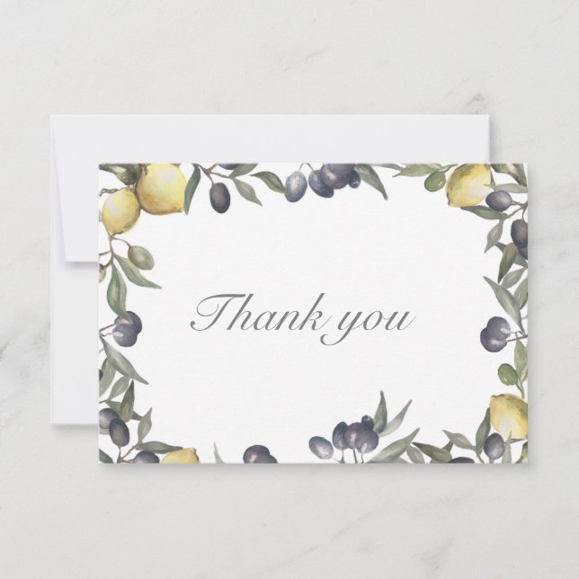Lemon & Olive Thank you Card (Front)