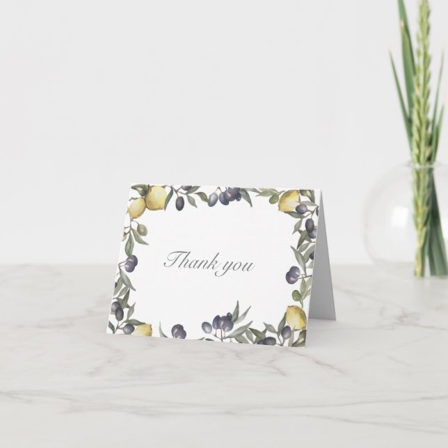 Lemon & Olives Thank You Card (Front)