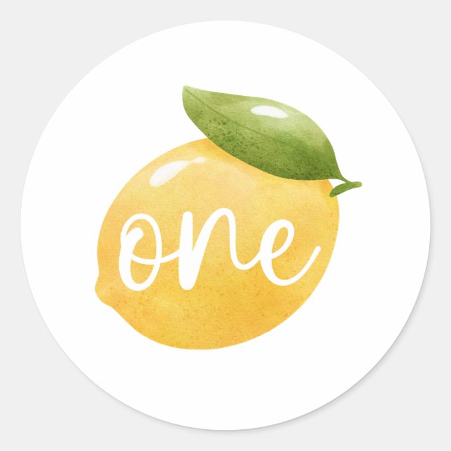 Lemon One 1st Birthday Classic Round Sticker (Front)