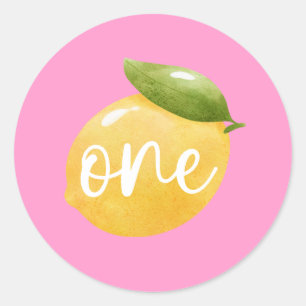 Lemon One 1st Birthday Classic Round Sticker