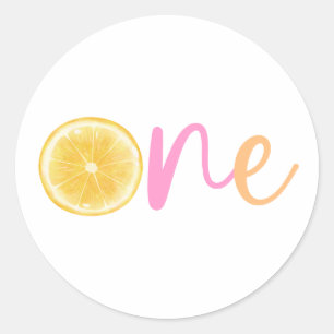 Lemon One Birthday Classic Round Sticker