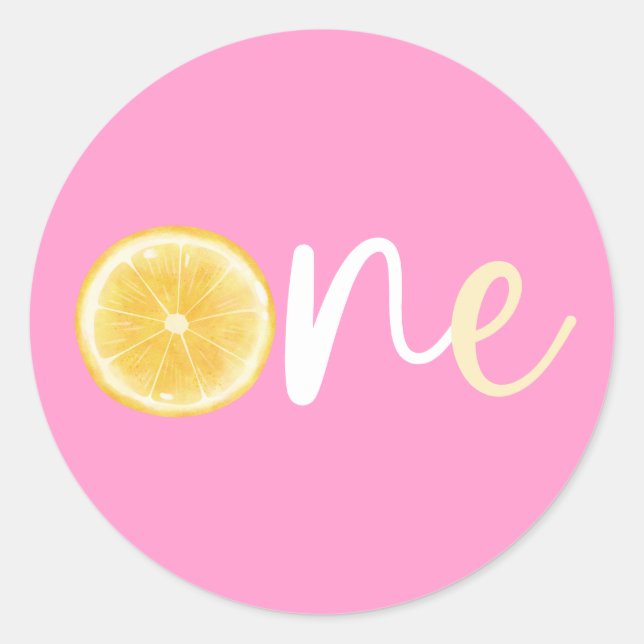 Lemon One Birthday Classic Round Sticker (Front)