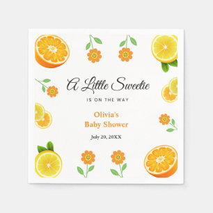 Lemon Orange Citrus Botanical Baby Shower Napkin