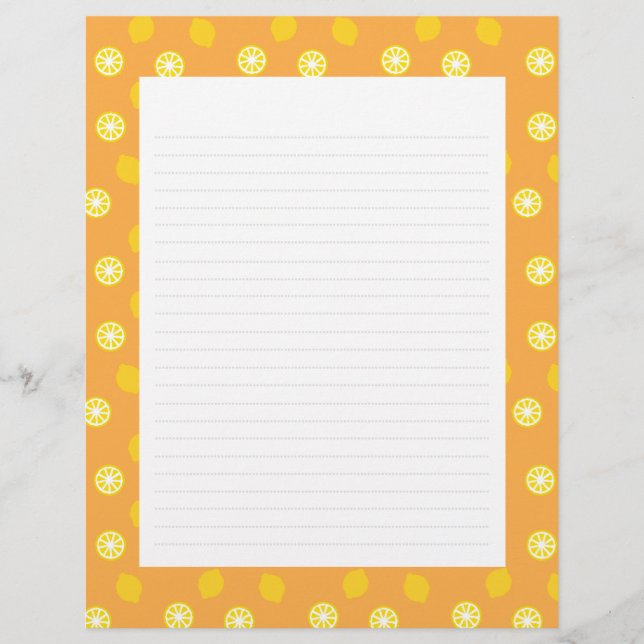 lemon orange custom letterhead (Front)