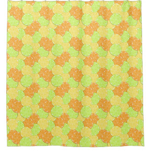 Lemon orange lime fruit pieces citrus fruit orange shower curtain