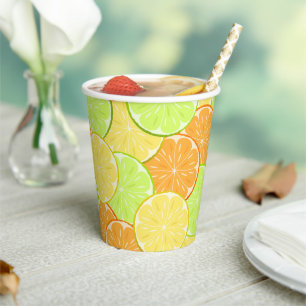Lemon orange lime fruit pieces personalised fruit  paper cups