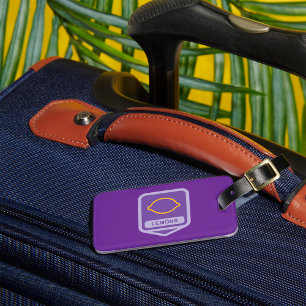 Lemon Outline Purple and Yellow Fruit Luggage Tag