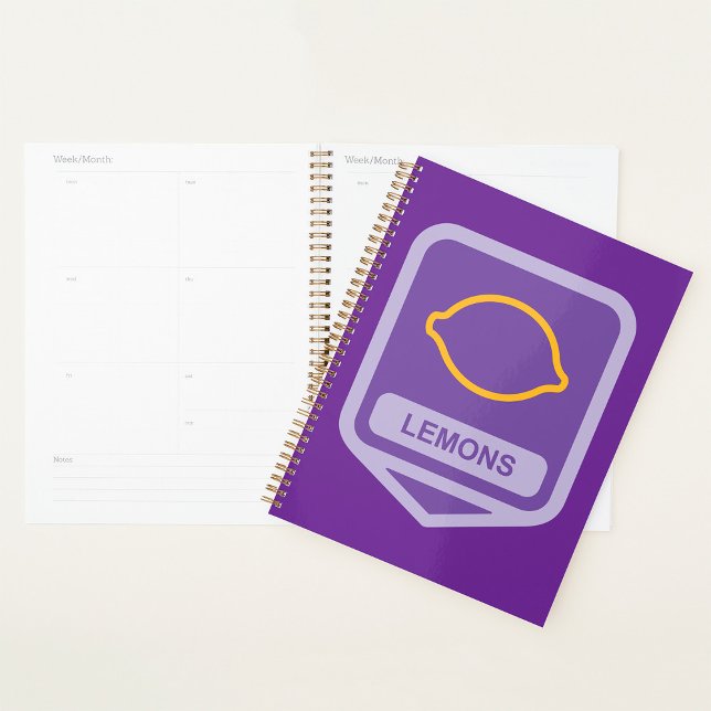 Lemon Outline Purple and Yellow Fruit Planner (Creator Uploaded)