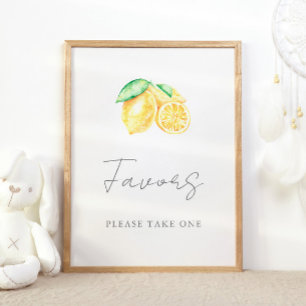 Lemon Party Favour Table Take One Sign