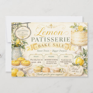 Lemon Patisserie • Vintage French Bake Sale Invitation
