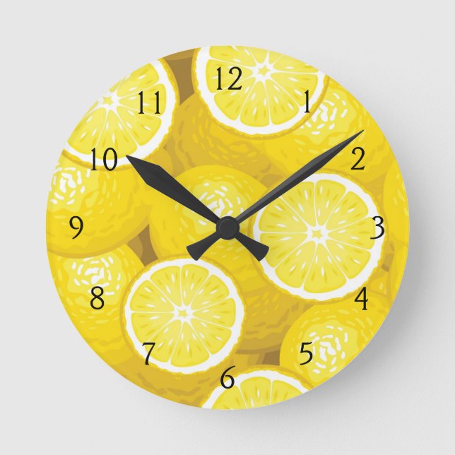 Lemon Pattern 2 Round Clock (Front)
