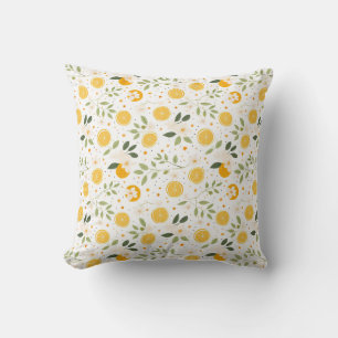 Lemon Pattern Botanical Throw Pillow