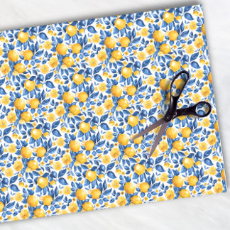 Lemon Pattern Citrus Fruit Tropical Summer Tissue Paper