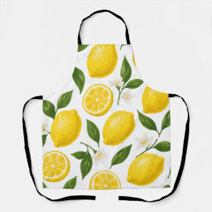 Lemon Pattern Design Fresh Citrus Summer Print Apron