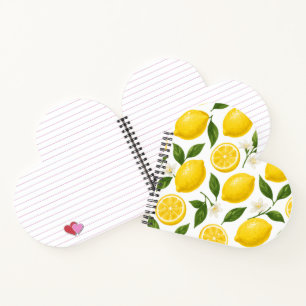 Lemon Pattern Design Fresh Citrus Summer Print Notebook