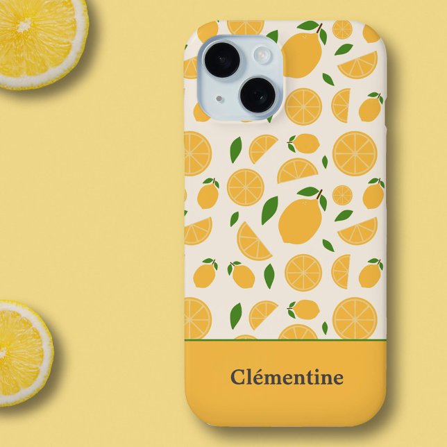Lemon Pattern  iPhone 15 Case (Lemon Pattern Phone Case)