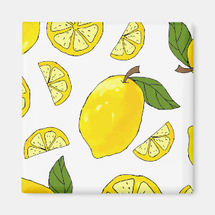 Lemon Pattern Kitchen Artwork Lemon Pattern Fruit Magnet