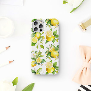 Lemon Pattern, Lemon Flowers, Leaves, Citrus Case-Mate iPhone Case