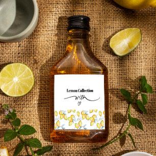 Lemon Pattern Liquor Bottle Label