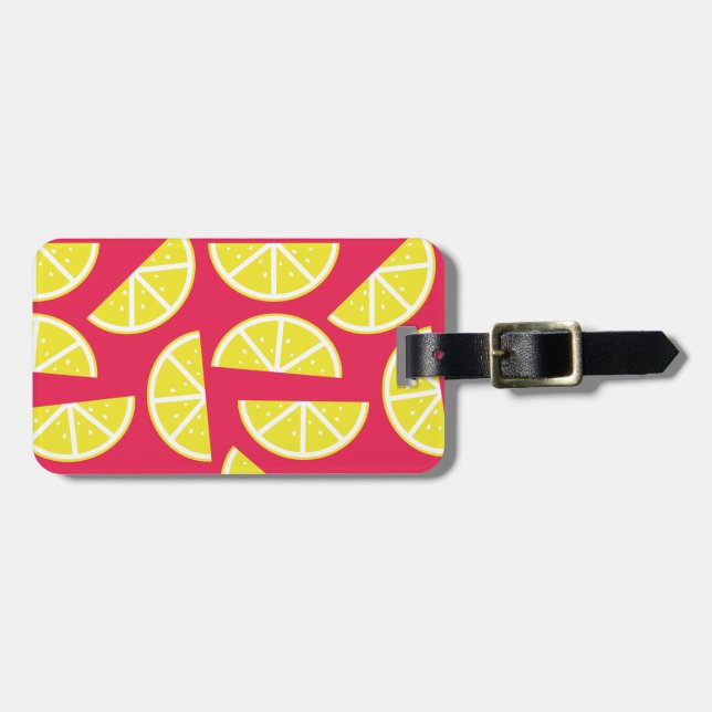 lemon pattern luggage tag (Front Horizontal)
