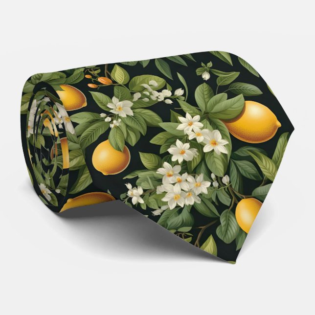 Lemon Pattern Men's Necktie  (Rolled)