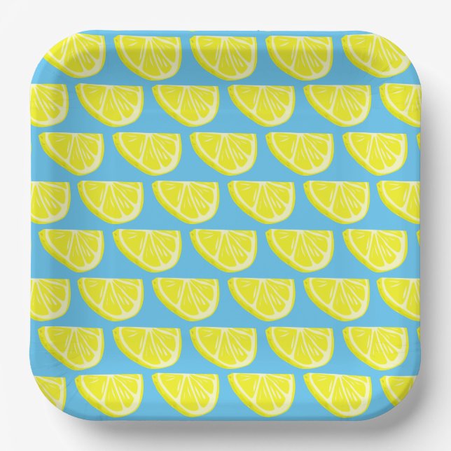 Lemon Pattern Paper Plate (Front)