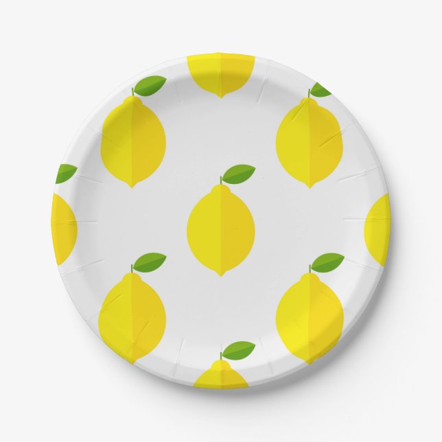 Lemon pattern paper plate (Front)