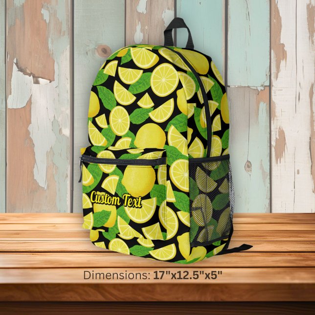 Lemon Pattern Printed Backpack (Creator Uploaded)