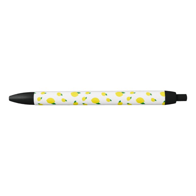 Lemon Pattern Printed  Black Ink Pen (Front)