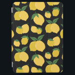 Lemon Pattern Retro Fruit Yellow On Black iPad Air Cover<br><div class="desc">Retro Fruit Print - Lemon Pattern – Yellow on Black.</div>