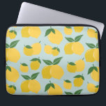 Lemon Pattern Retro Fruit Yellow On Green Laptop Sleeve<br><div class="desc">Retro Fruit Print - Lemon Pattern – Yellow on Green.</div>