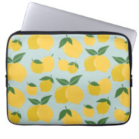 Lemon Pattern Retro Fruit Yellow On Green