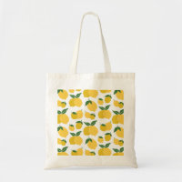 Lemon Pattern Retro Fruit Yellow On White