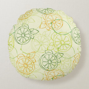 Lemon Pattern Round Cushion