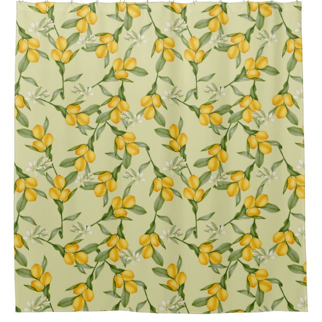 Lemon Pattern Shower Curtain (Front)