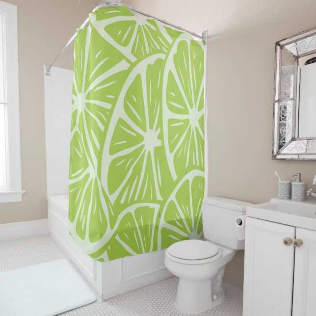 Lemon pattern shower curtain (In Situ)