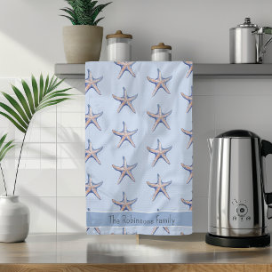 Lemon Pattern Tropical Fruit Custom Family Name Tea Towel