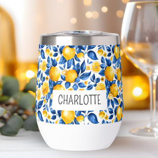Lemon Pattern Tropical Fruit Personalised Name