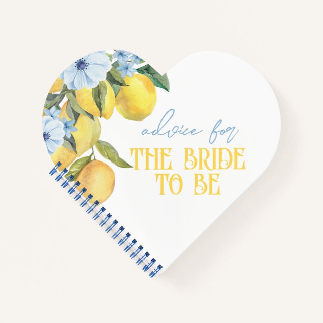 Lemon Personalised Advice for the Bride Keepsake Notebook (Front)