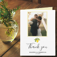 Lemon Photo Wedding Thank You Folded Card