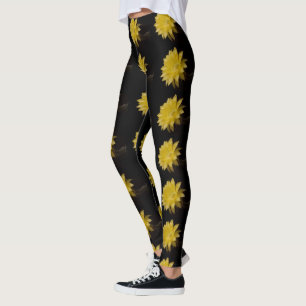 Lemon Pie Cactus Flower Leggings