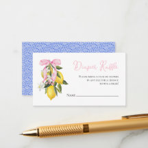 Lemon Pink Bow coquette baby shower Diaper Raffle