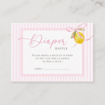 Lemon pink bow coquette Diaper raffle