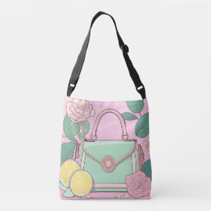 Lemon & Pink Lollipop AI art Crossbody Bag