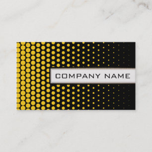 Lemon Polka Dots Elegant Modern Black Business Card