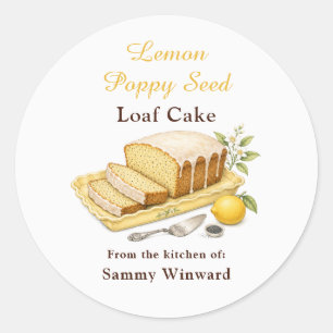 Lemon Poppy Seed Loaf Cake Gift Label