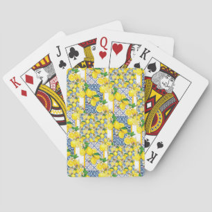 Lemon Portuguese Azulejo Mediterranean Santorini  Playing Cards